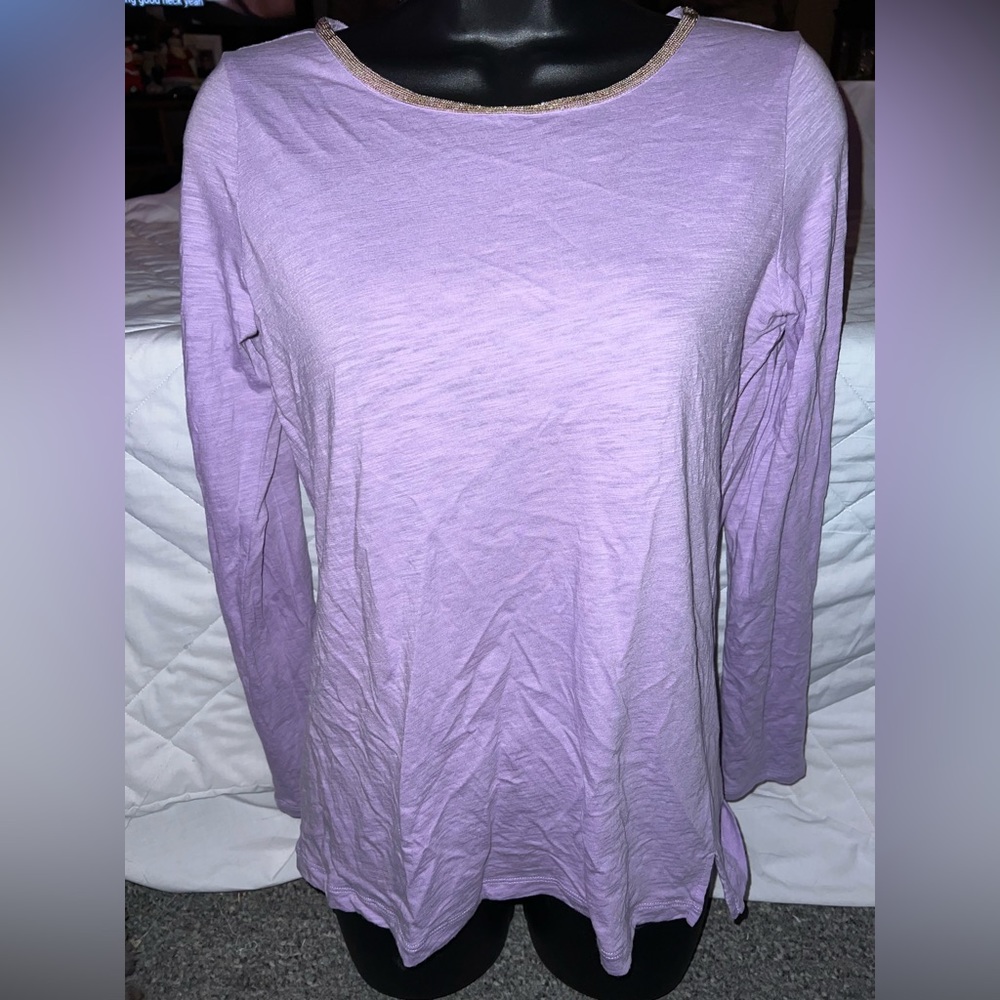 Tommy Bahama Beaded Neck Long Sleeve Shirt
